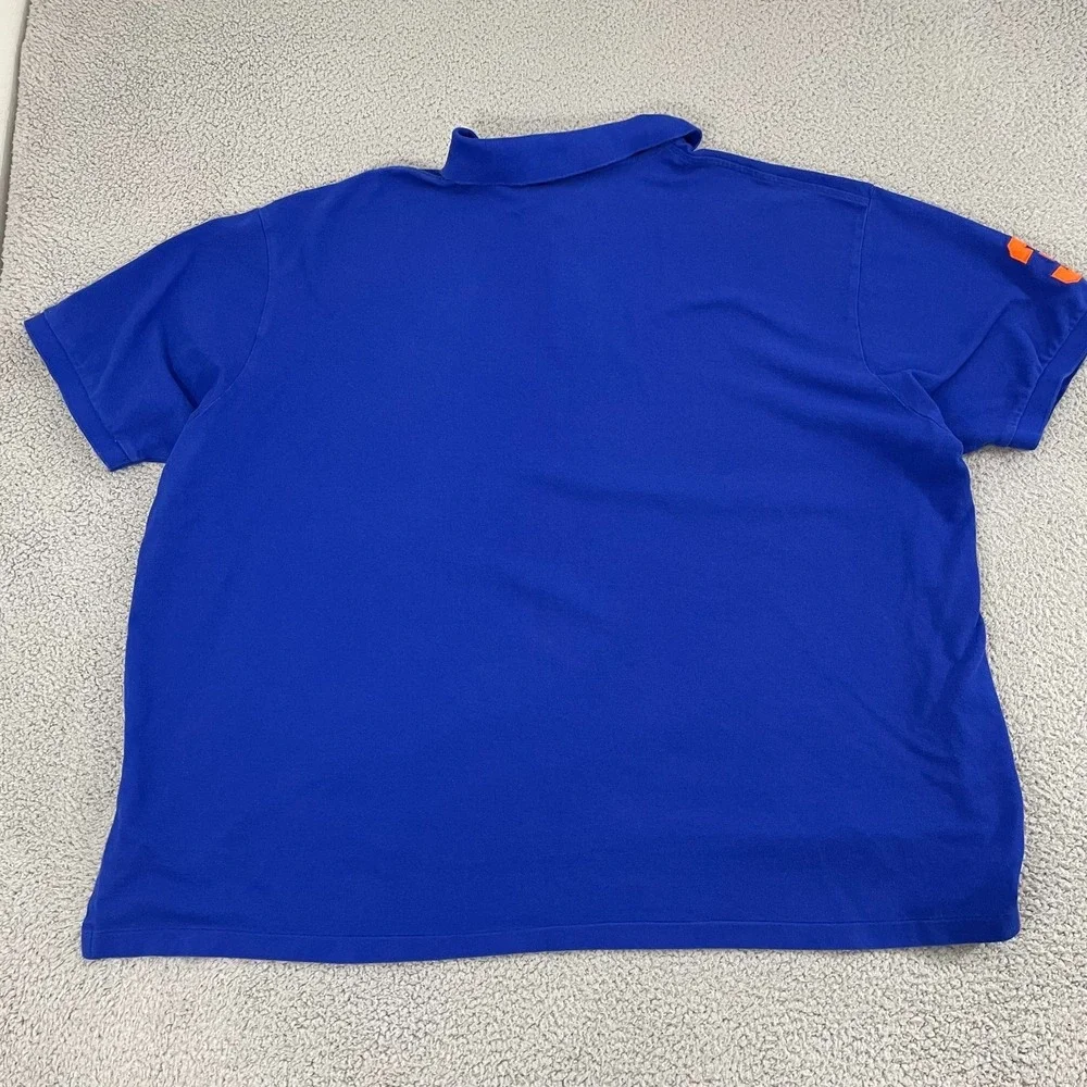 Polo Ralph Lauren Big Pony Polo Men 5XB Blue Orange Cotton 3 Short Sleeve